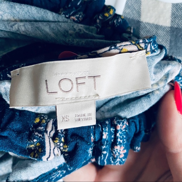 LOFT high neck blue paisley printed dress - Picture 6 of 6